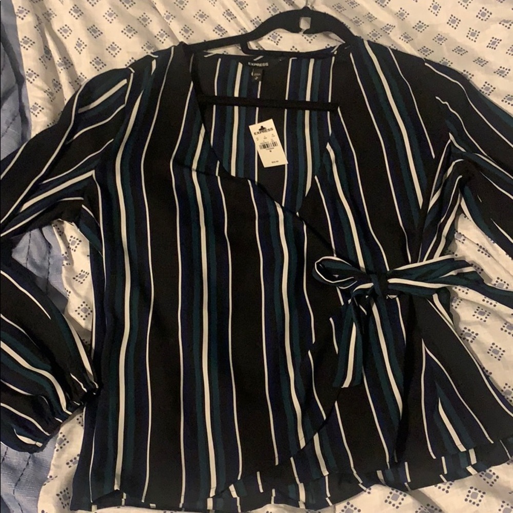 Striped Wrap Top